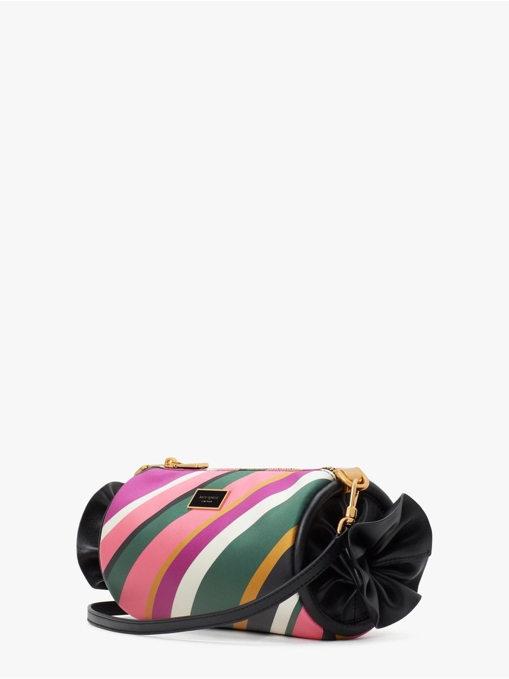 kate spade Sweet Treats Festive Multi Stripe Jacquard Small Barrel Bag - Picture 11 of 13